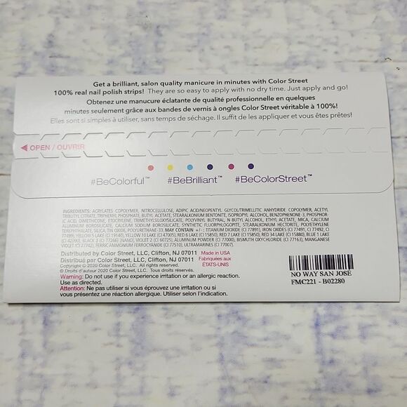 New and sealed Color Street Retired No Way San Jose - Picture 2 of 3